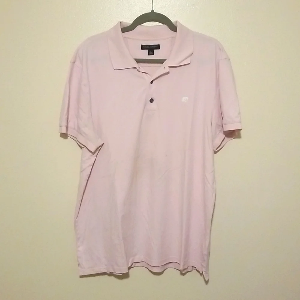 Banana Republic Men's light Pink Fitted Pique Polo Shirt Size XLarge EUC